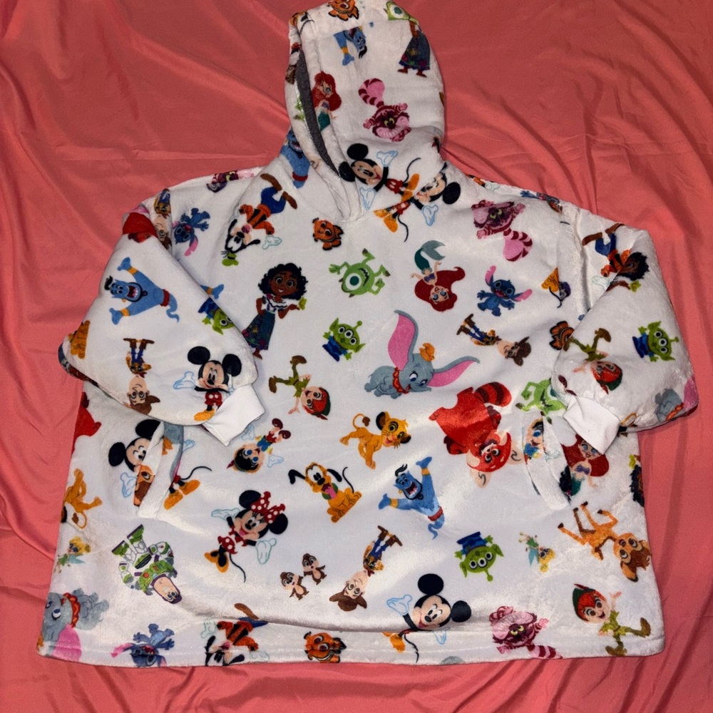Disney White Cartoon Character Hoodie Sweatshirt